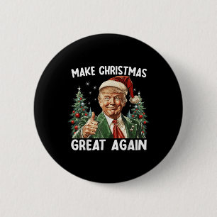 Make Christmas Great Again Funny Santa Trump 2024 6 Cm Round Badge