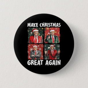 Make Christmas Great Again Funny Santa Trump 2024  6 Cm Round Badge