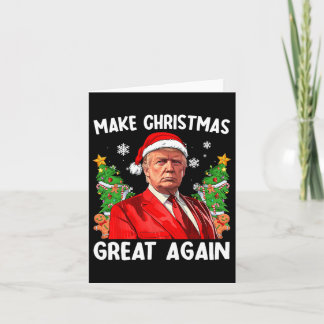 Make Christmas Great Again Funny Santa Trump 2024 Card