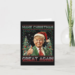 Make Christmas Great Again Funny Santa Trump 2024 Card