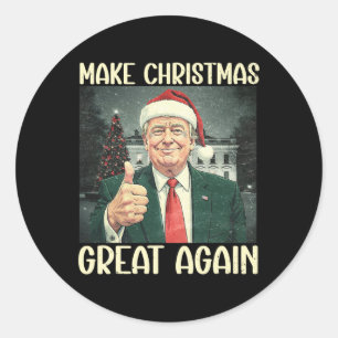 Make Christmas Great Again Funny Santa Trump 2024 Classic Round Sticker