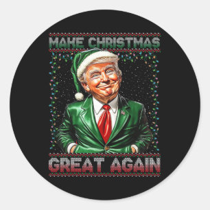 Make Christmas Great Again Funny Santa Trump 2024 Classic Round Sticker