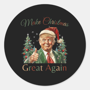 Make Christmas Great Again Funny Santa Trump 2024 Classic Round Sticker