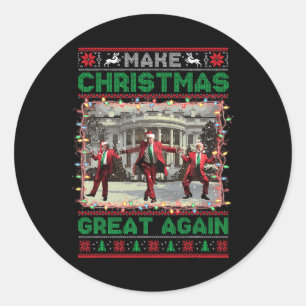 Make Christmas Great Again Funny Santa Trump 2024  Classic Round Sticker
