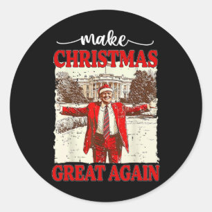 Make Christmas Great Again Funny Santa Trump 2024  Classic Round Sticker