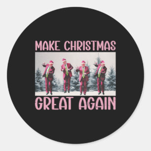 Make Christmas Great Again Funny Santa Trump 2024 Classic Round Sticker