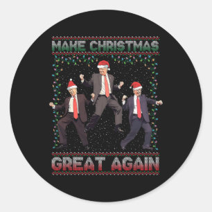 Make Christmas Great Again Funny Santa Trump 2024 Classic Round Sticker