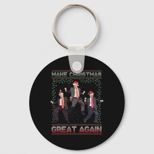 Make Christmas Great Again Funny Santa Trump 2024  Key Ring