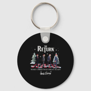 Make Christmas Great Again Funny Santa Trump 2024  Key Ring