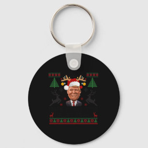 Make Christmas Great Again Funny Santa Trump 2024  Key Ring