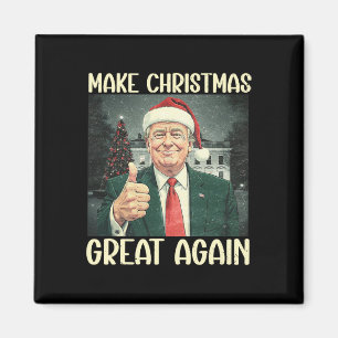 Make Christmas Great Again Funny Santa Trump 2024  Magnet