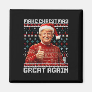 Make Christmas Great Again Funny Santa Trump 2024 Magnet