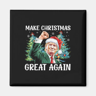 Make Christmas Great Again Funny Santa Trump 2024 Magnet