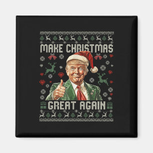 Make Christmas Great Again Funny Santa Trump 2024 Magnet