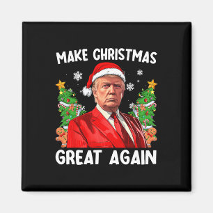 Make Christmas Great Again Funny Santa Trump 2024 Magnet