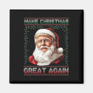 Make Christmas Great Again Funny Santa Trump 2024  Magnet