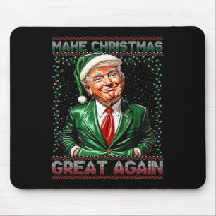 Make Christmas Great Again Funny Santa Trump 2024 Mouse Pad