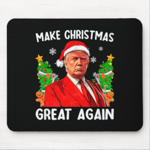 Make Christmas Great Again Funny Santa Trump 2024 Mouse Pad