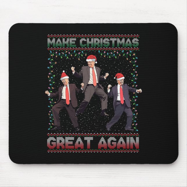 Make Christmas Great Again Funny Santa Trump 2024  Mouse Pad (Front)