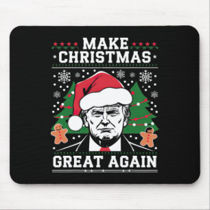 Make Christmas Great Again Funny Santa Trump 2024  Mouse Pad