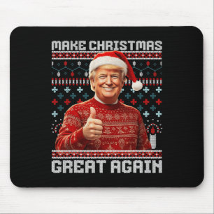 Make Christmas Great Again Funny Santa Trump 2024 Mouse Pad