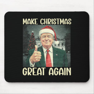 Make Christmas Great Again Funny Santa Trump 2024 Mouse Pad