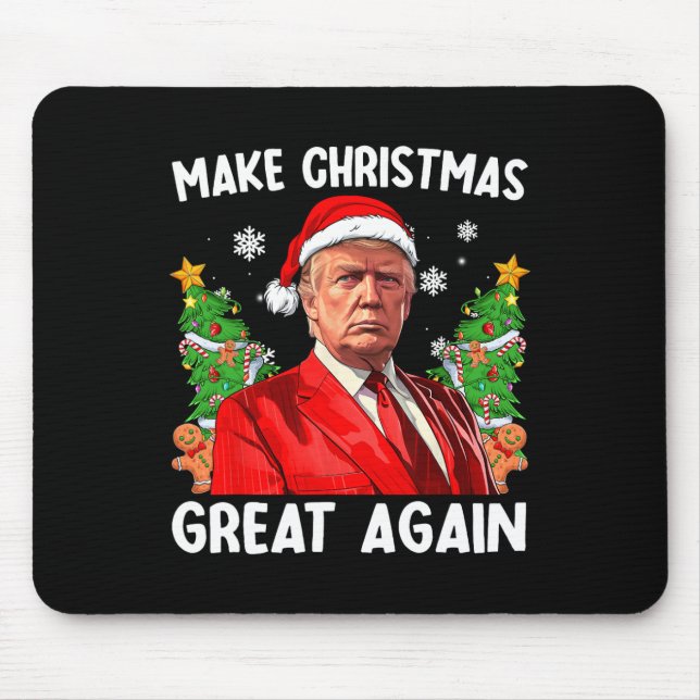 Make Christmas Great Again Funny Santa Trump 2024  Mouse Pad (Front)