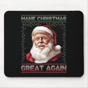 Make Christmas Great Again Funny Santa Trump 2024 Mouse Pad