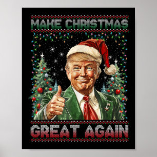 Make Christmas Great Again Funny Santa Trump 2024 Poster