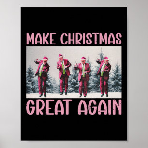 Make Christmas Great Again Funny Santa Trump 2024  Poster