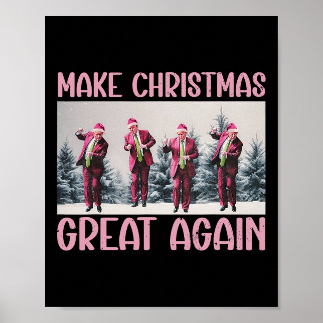 Make Christmas Great Again Funny Santa Trump 2024  Poster (Front)