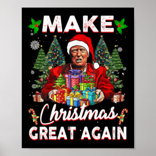 Make Christmas Great Again Funny Santa Trump 2024 Poster