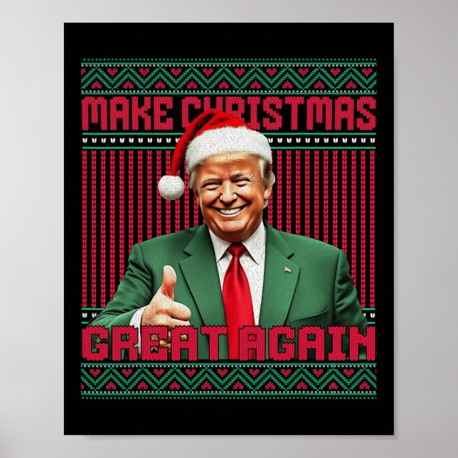 Make Christmas Great Again Funny Santa Trump 2024  Poster (Front)
