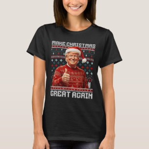 Make Christmas Great Again Funny Santa Trump 2024  T-Shirt