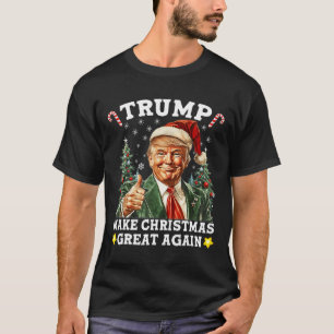 Make Christmas Great Again Funny Santa Trump 2024  T-Shirt