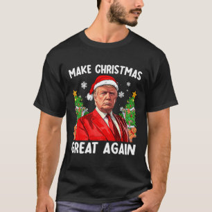 Make Christmas Great Again Funny Santa Trump 2024 T-Shirt