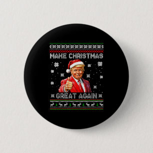 Make Christmas Great Again Funny Santa Trump 2025 6 Cm Round Badge