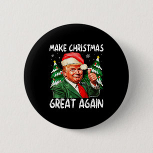 Make Christmas Great Again Funny Santa Trump 2025 6 Cm Round Badge