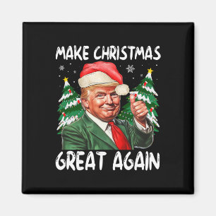 Make Christmas Great Again Funny Santa Trump 2025 Magnet