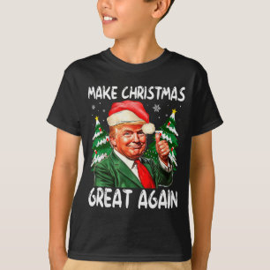 Make Christmas Great Again Funny Santa Trump 2025  T-Shirt