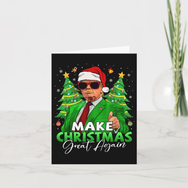 Make Christmas Great Again Funny Santa Trump Chris Card (Front)
