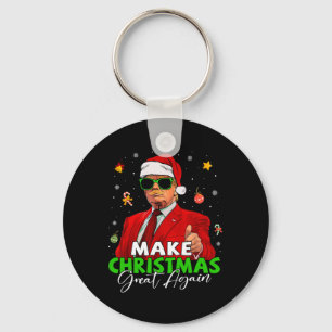 Make Christmas Great Again Funny Santa Trump Chris Key Ring