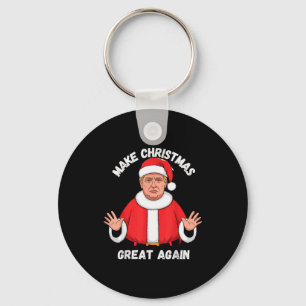 Make Christmas Great Again Funny Santa Trump Key Ring