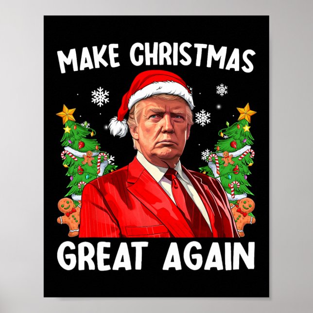Make Christmas Great Again Funny Santa Trump Men X Poster (Front)