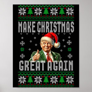 Make Christmas Great Again Funny Trump Pajamas Ugl Poster