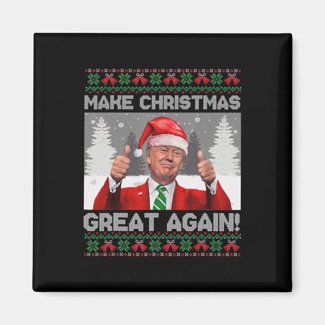 Make Christmas Great Again Funny Trump Pyjamas Ugl Magnet (Front)