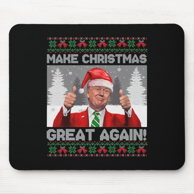 Make Christmas Great Again Funny Trump Pyjamas Ugl Mouse Pad (Front)