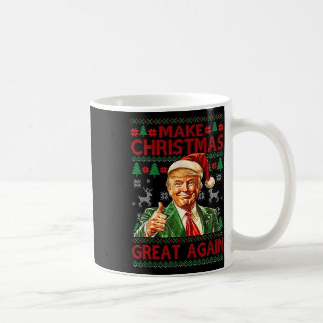 Make Christmas Great Again Funny Trump Santa Hat X Coffee Mug (Right)