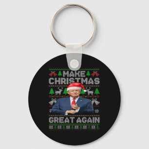 Make Christmas Great Again Funny Trump Santa Hat X Key Ring