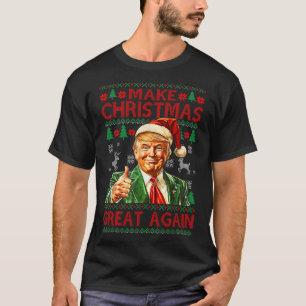 Make Christmas Great Again Funny Trump Santa Hat X T-Shirt